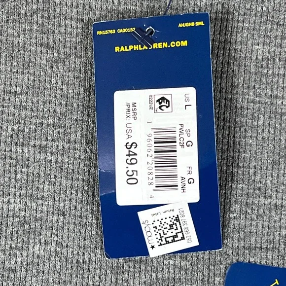 Polo Ralph Lauren Thermal Waffle Knit Shirt Mens L Gray Long Sleeve Pony NWT - Picture 5 of 11